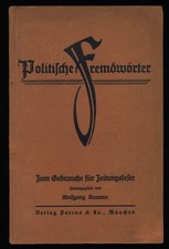 Politische Fremdwörter zum Gebrauche für Zeitungsleser. Kraemer, Wolfgang: