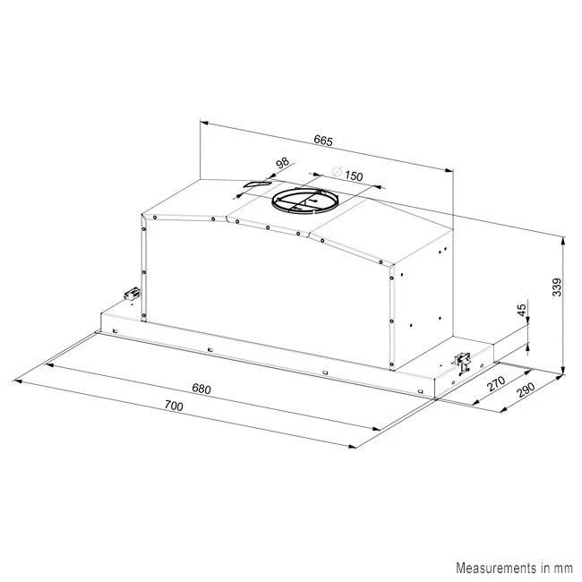 Smeg 70cm Under Counter Cooker Hood 725m³/h Classic792L - Stainless Steel - Image 2 of 2