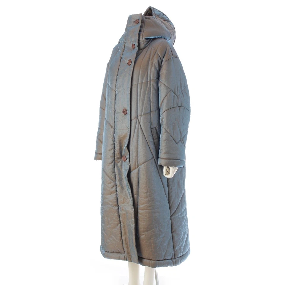 ISSEY MIYAKE Padded quilted coat in iridescent Mod coat IM33-FA009 Brown blue M - Image 2 of 4