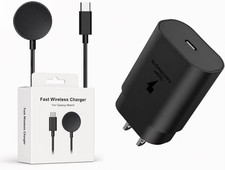 Wireless Charger for Samsung Galaxy Watch7/6/5Pro/3 Magnetic Cable+ Wall Adapter