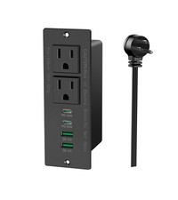 45W USB C Recessed Power Strip, Recessed Outlet with 2AC 2 PD USB C 2 QC ...