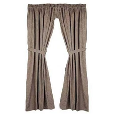 Home Collection by Raghu York Ticking Black and Nutmeg Panels, 84 by 86"