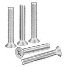 M6-1x40 Flat Head Machine Screws -15pcs -304 Stainless Steel -Silver