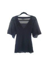 Vintage Y2k Rampage Babydoll Lace Kimono Top Sz M Black Whimsigoth Fairy Flowy