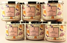 QTY 6 - Bath & Body Works White Barn BERRY WAFFLE CONE 3-Wick 14.5Oz Candle