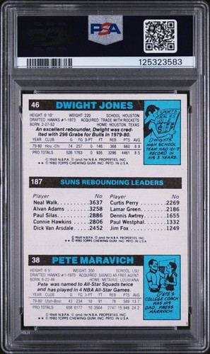 1980 Topps Rebounding Leader Pete Maravich Robinson Jones PSA 4 - Bild 2 von 2
