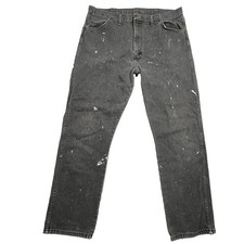 VTG 80s Wrangler 13MWZ Distressed Black Faded Jeans Made in USA 37x32