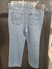 VTG Lee Jeans Mens 34x32 Blue Solid Straight Leg Made in USA Work Denim Classic