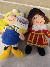 Disney Its A Small World Two Plush Dolls Vintage With Tags