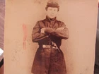 1890's Civil War soldier with pistol reprint cabinet photograph