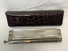 M Hohner The 64 Chromonica Chromatic Octaves Harmonica & Faux Reptile Vinyl Case