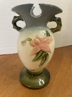 VTG HULL Double Handled 7” Vase USA W-4 Blue/Green/Pink