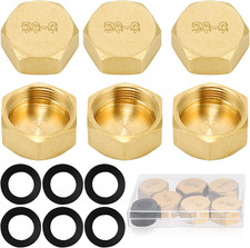 6 Pcs Brass Blanking Caps 3/4 Inch, Radiator Valve Caps, Hex Brass Female Stop
