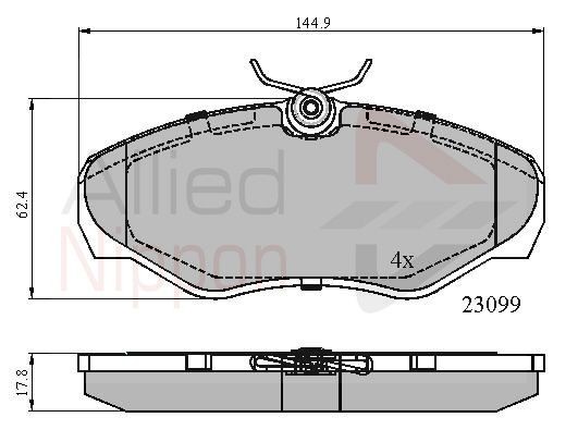 Brake Pad Set For Disc Front Fits Nissan Renault Opel ALLIED NIPPON ADB01127