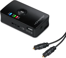 Bluetooth 5.3 Audio Transmitter for TV - Aptx Low Latency, Dual Stream, Optical/
