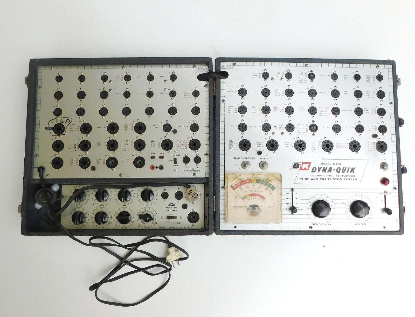 B&K DYNA-QUIK 650 +610 Vacuum Tube Tester Vintage