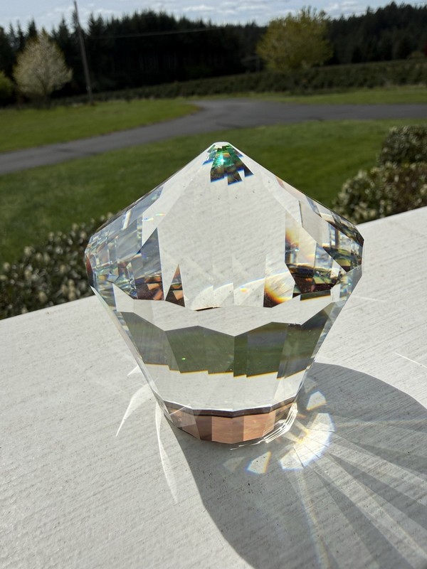 VINTAGE Swarovski Crystal Cal Carousel Faceted Prism, Rainbow Reflector, Retired