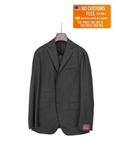 2500 SARTORIA PARTENOPEA NAPOLI Handmade Gray Suit Wool 140's 38 US / 48 EU 7R