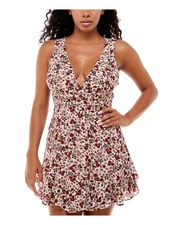 B DARLIN Womens Beige Cutout Sleeveless Mini Fit + Flare Dress 12