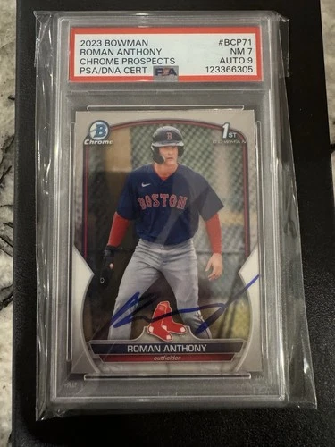 2023 TOPPS BOWMAN CHROME ROMAN ANTHONY 1ST ON CARD AUTO (PSA 9AUTO GRADE) PSA 7