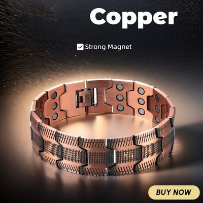 Men's 3X Ultra Strength Magnetic Copper Bracelet Therapy Energy Reiki Jewelry