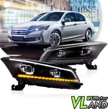 Vland Led Drl Projector Headlights For Honda Accord 2008-2012 Wsequential Pair