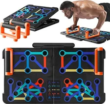 SQUATZ Portable Push Up Board - Includes 5pcs. Resistance and Elastic Bands..