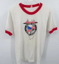 Vintage Screen Stars Vietnam War Chicago Welcome T-Shirt  Sz L SEE MEASUREMENTS
