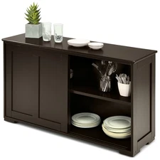 Kitchen Storage Cabinet Sideboard Buffet Cupboard Wood Dining Room Pantry New