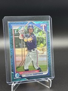 2024 Bowman Chrome PAULINO SANTANA 1st Blue Mojo Refractor /150 #BCP-245 Rangers