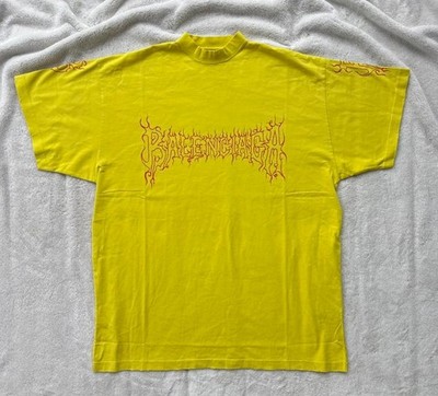 Balenciaga Yellow & Red Darkwave Logo Tee - Fits XL - $850 - New - Authentic