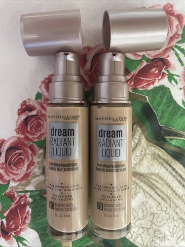 Maybelline Dream Radiant Liquid Foundation 20 CLASSIC IVORY Retired Broke Seals