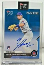 Nico Hoerner 2020 Topps Now Postseason Autograph Auto RC Blue #'d 13/49 - Cubs