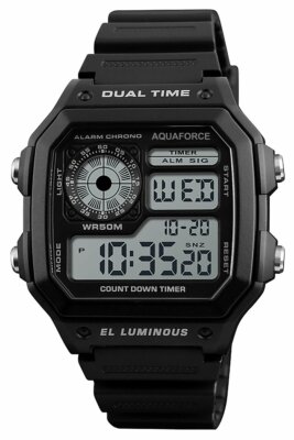 AQUAFORCE Multi Function Digital Watch with Flashlight 50M Water Resistant