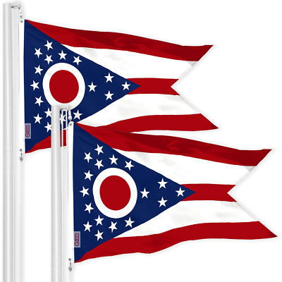 NEW G128 Ohio Flag 2-Pack 3x5 FT, State Printed 150D Polyester