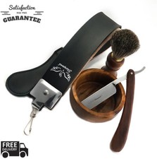 VINTAGE BARBER SALON STRAIGHT CUT THROAT SHAVING RAZOR Gift Set Kit Luxury 4 PCS