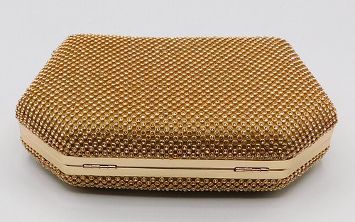 *New* Vintage Rhinestone Evening Handbag Wedding Party Clutch Purse H8807/ Gold - Picture 7 of 78