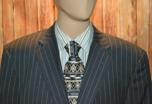 Emanuel Ungaro Men 100% Wool Black Pinstripe Dual Vent Suit Sz 50L Wst 44x27 - Picture 2 of 16