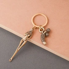 Solid Brass Retro Creativity Keychain Men Accessories Pandent Ornament Gift