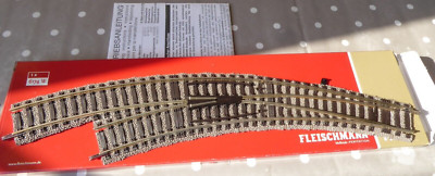 Fleischmann 6174 W H0 Points Left Without Drive,Professional-Track Very Good - 2