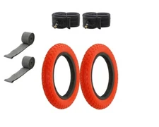 ALTALINE Bicycle TIRE 12" 1/2 X 2 1/4" RED COMP III (2) TIRES TUBES & RIMSTRIP