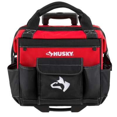 Husky Tool Bag 14-Inch 13 Pocket Rolling Water Resistant Tool