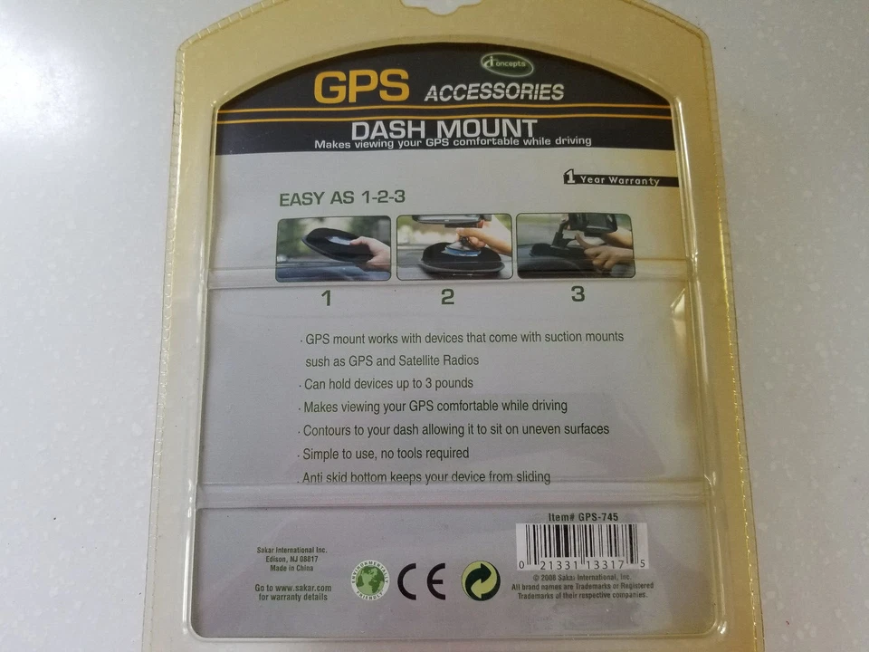 Sakar iConcepts Vehicle GPS-745 Dashboard Suction Mount New - Image 4 of 4