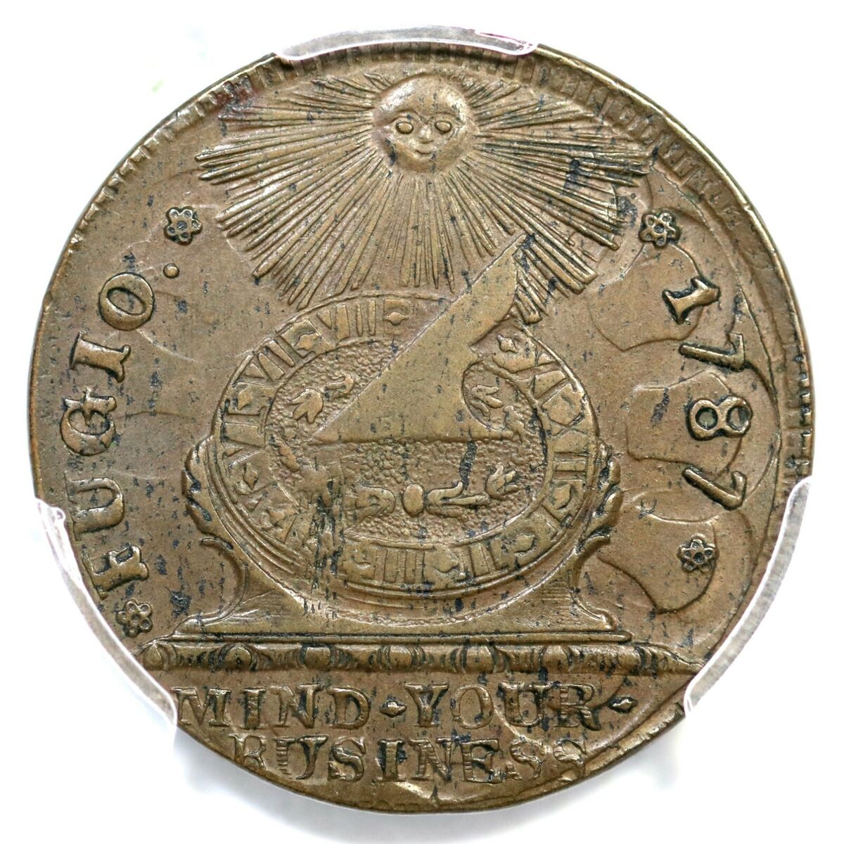 1787 11-B R-4 PCGS AU 58 Fugio Cent Colonial Copper Coin | eBay