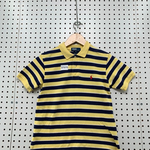 Polo Ralph Lauren Collared Shirt Youth Boys Size 7 Yellow Blue Striped 14x20 - Picture 7 of 12
