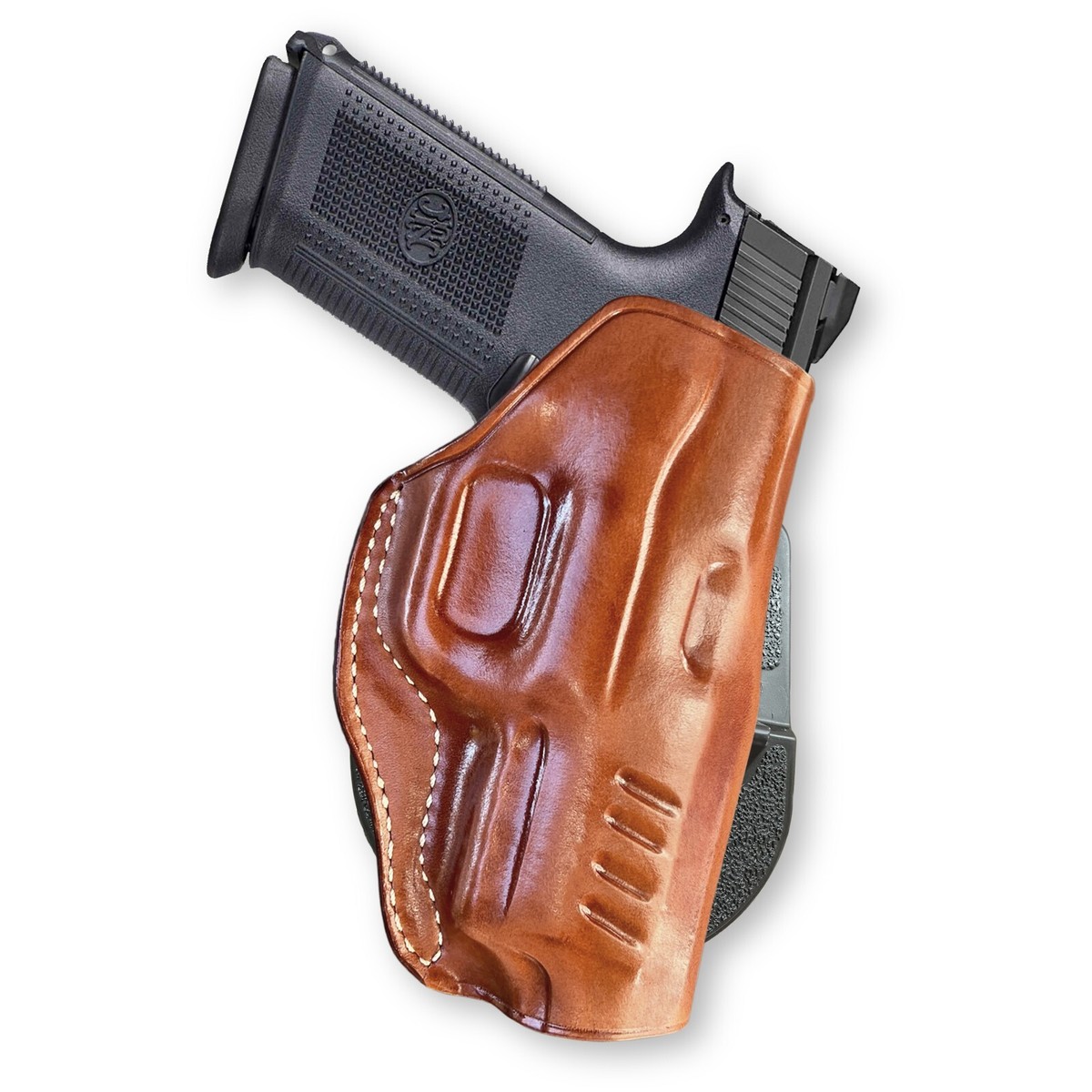 Leather OWB Paddle Holster with Open Top Custom Fit, FN FNX-9 4