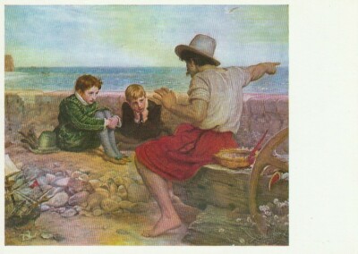 Kunst Postkarte - DER BOYHOOG VON RALEIGH (1870) von Sir John Everett Millais, Pre-Ra