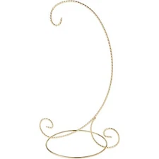Twisted Gold-toned Ornament Stand Large 12.25" H x 5.5" W x 7.5" D