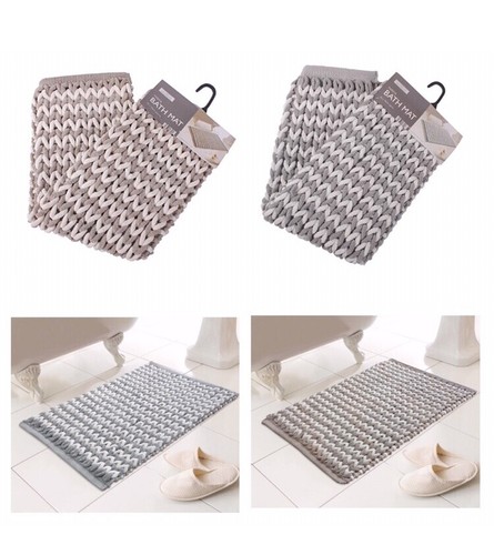 LUXUS BADEZIMMER HELENA klobige Strick superweiche Badematte  - Bild 1 von 5