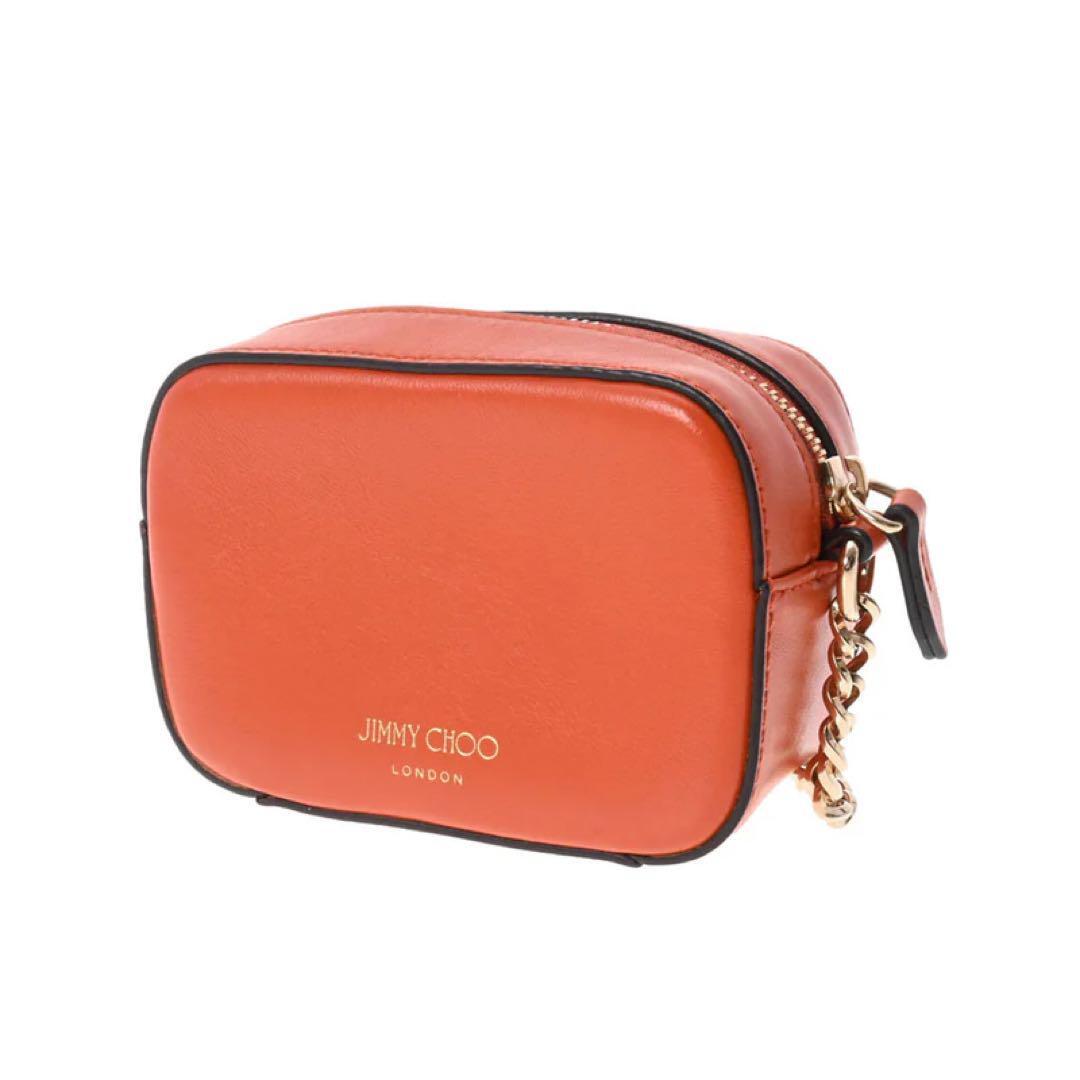 Jimmy Choo Micro Hale Amber Orange Shoulder Bag Gold Hardware 11cm 